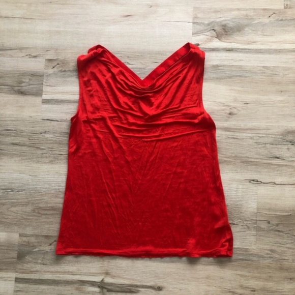 RW&CO. Red Ruched Camisole Tank Top w/ Criss Cross Open Back - Picture 1 of 8
